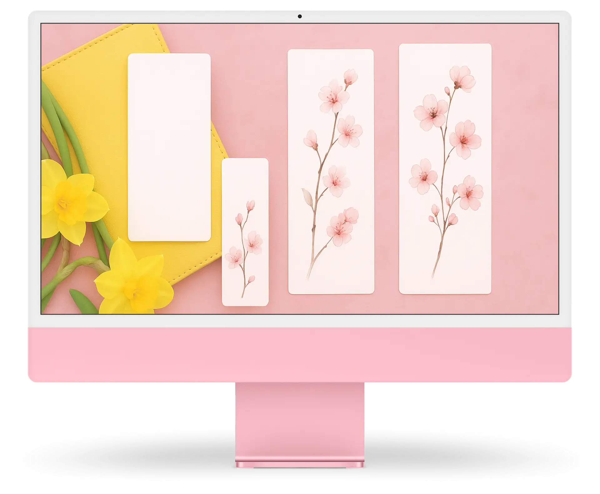 Présentation des formats de signets commémoratifs disponibles chez NBAV — modèles variés sur fond rose, créés par Nadia Beauvais, artiste virtuelle