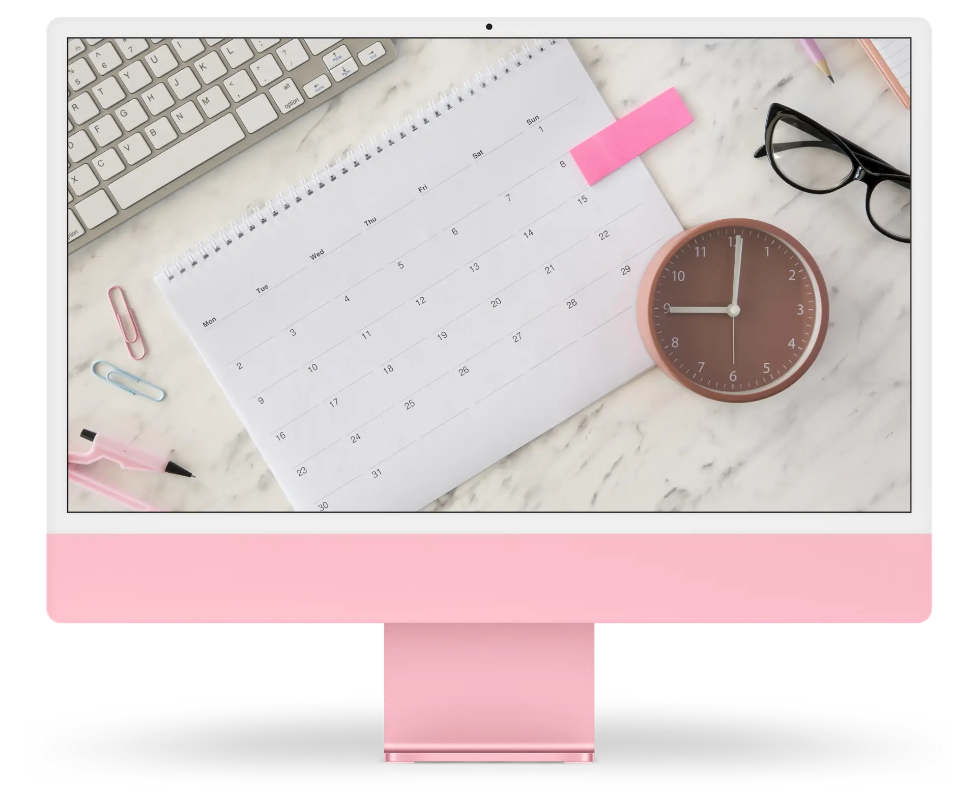 Calendrier et horloge illustrant les délais pour commander un signet commémoratif personnalisé chez NBAV